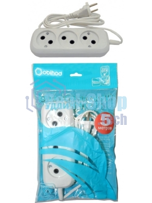 Удлинитель ОБИХОД РС-3 (ШВВП) 3*5 м (60) 150-505