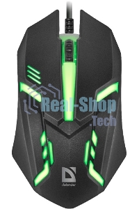Мышь проводная Defender Cyber MB-560L черный, 1200 dpi, USB, кнопки - 3