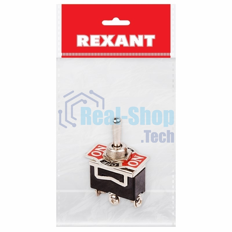 Тумблер Rexant 250V 15А (3c) ON-OFF-ON однополюсный (KN-103) Индивидуальная упаковка 1 шт