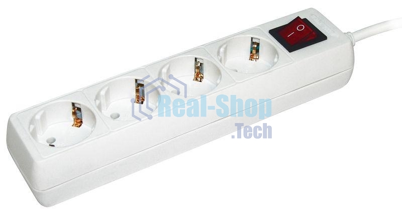 Удлинитель WYP10-16-04-03-ZK-N У04К-выкл. 4 места 2 Р + P Е/3метра 3х1 мм2 16А/250 IEK