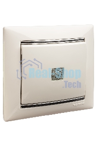 Механизм выключателя 1-кл. СП Valena 10А IP31 с зел. инд. бел. Legrand 774410