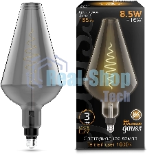 Лампа cветодиодная LED Filament Vase E27 8.5W Gray 165lm 1800K 1/2 180802005 Gauss