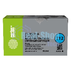Картридж струйный Cactus CS-3ED71A 712 черный (80 мл) для HP DJ T230/630
