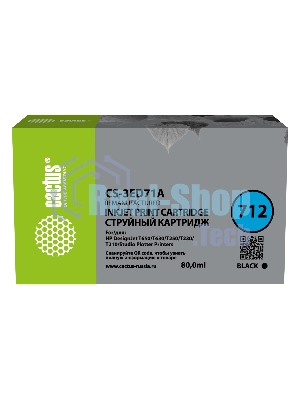 Картридж струйный Cactus CS-3ED71A 712 черный (80 мл) для HP DJ T230/630