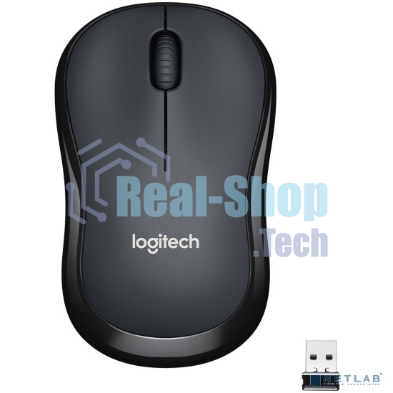 Мышь беспроводная Logitech M220 SILENT черный/серый, 1000 dpi, радиоканал, USB, кнопки - 3