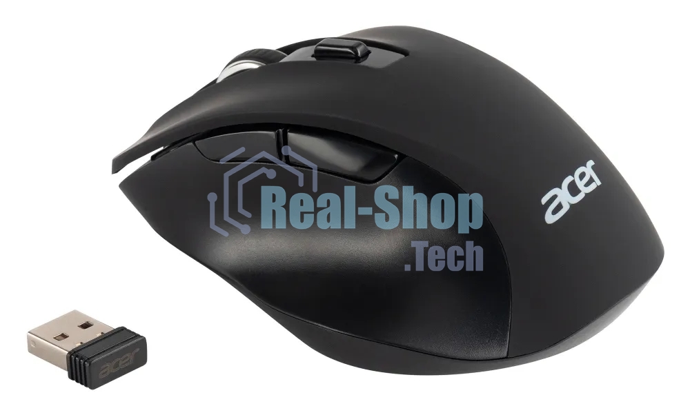 Мышь беспроводная Acer OMR140 черный, 1600 dpi, радиоканал, USB, кнопки - 6
