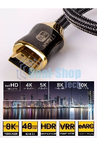 Кабель HDMI 19M/M,ver. 2.1, 8K@60 Hz 0.5m метал разъемы, нейлоновая оплетка Telecom TCG300-0.5M Кабель HDMI 19M/M,ver. 2.1, 8K@60 Hz 0.5m метал разъемы, нейлоновая оплетка Telecom