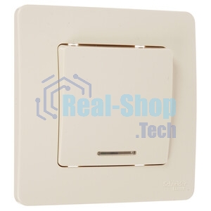 Systeme Electric Blanca внутр Беж Выключатель 1-клавишный (cх.1) с подсветкой, 10А, 250B
