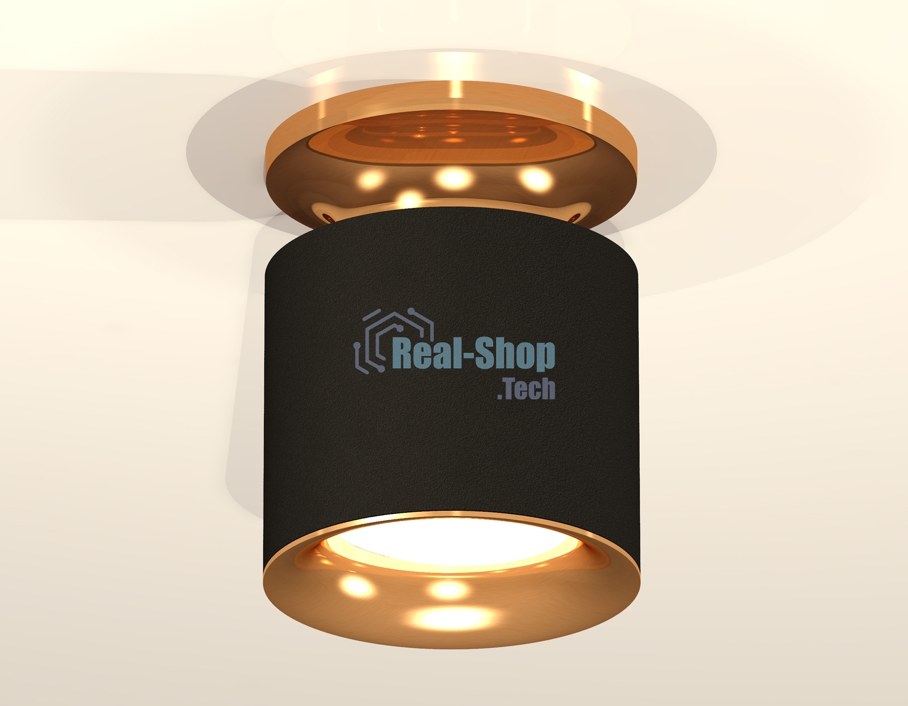 Светильник Ambrella Light XS7402102 SBK/PYG черный песок/золото желтое полированное MR16 GU5.3 (N7929, C7402, N7014)