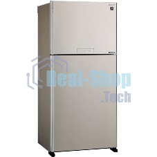 Холодильник Sharp SJ-XG60PMBE бежевый двухкамерный 422/178 л морозилка сверху, No Frost