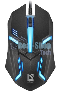 Мышь проводная Defender Cyber MB-560L черный, 1200 dpi, USB, кнопки - 3