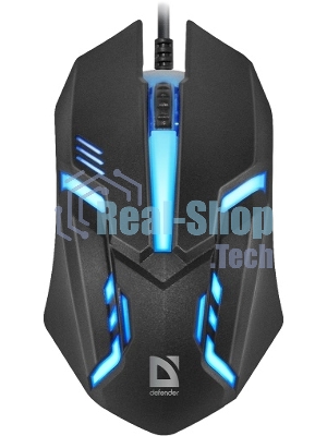 Мышь проводная Defender Cyber MB-560L черный, 1200 dpi, USB, кнопки - 3