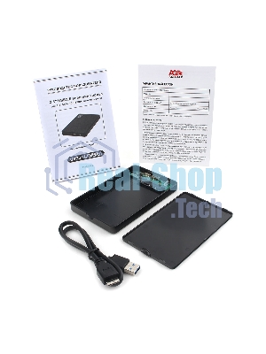 Внешний корпус для HDD AgeStar 3UB2P2 SATA III пластик черный 2.5