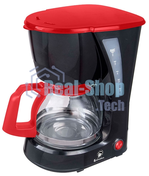 Кофеварка Василиса КВ1-600 черный с красным