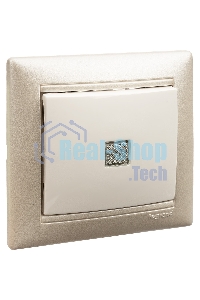 Механизм выключателя 1-кл. СП Valena 10А IP31 с зел. инд. бел. Legrand 774410