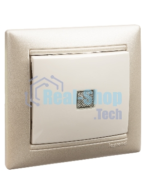 Механизм выключателя 1-кл. СП Valena 10А IP31 с зел. инд. бел. Legrand 774410