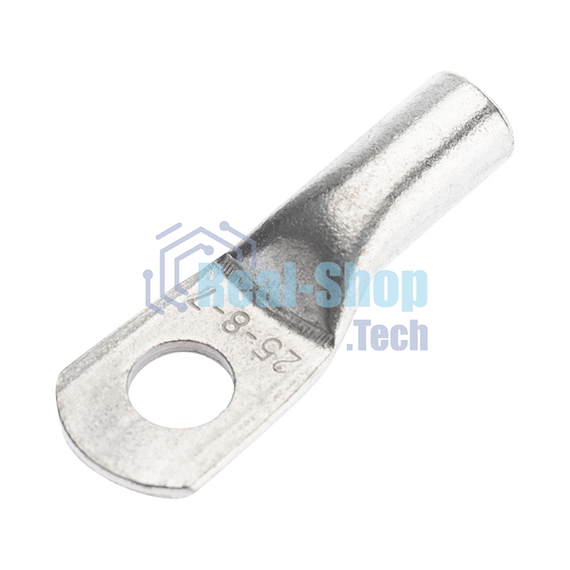 Наконечник медный луженый Rexant ТМЛ 25–8–7 (25мм² - Ø8мм) ГОСТ 7386-80 (в упак. 100 шт.)