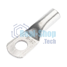 Наконечник медный луженый Rexant ТМЛ 25–8–7 (25мм² - Ø8мм) ГОСТ 7386-80 (в упак. 100 шт.)