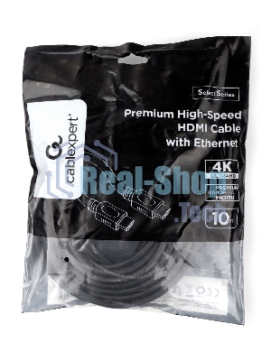 Кабель HDMI Cablexpert CC-HDMI4L-10M, 10м, v2.0, 19M/19M, серия Light, черный, позол.разъемы, экран, пакет