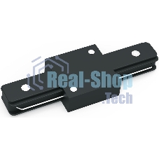 Коннектор для трековых шинопроводов Gauss прямой (I) черный 1/50