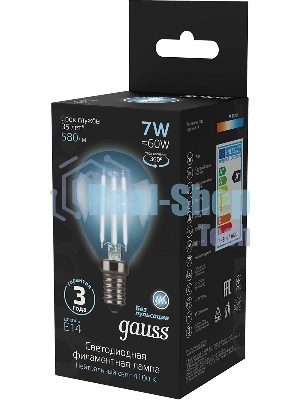 Лампа светодиодная Filament Шар E14 7Вт 4100К Gauss 105801207
