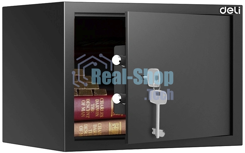 Сейф Deli Srock ET561 200x310x200мм ключевой