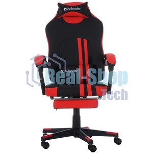 Кресло Defender DIABLO BLACK/RED черный/красный, экокожа, подставка для ног
