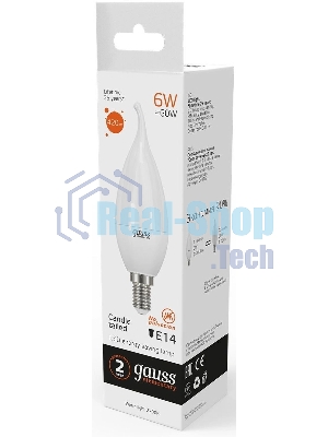 Лампа светодиодная LED Gauss Elementary Candle Tailed E14 6Вт 3000К