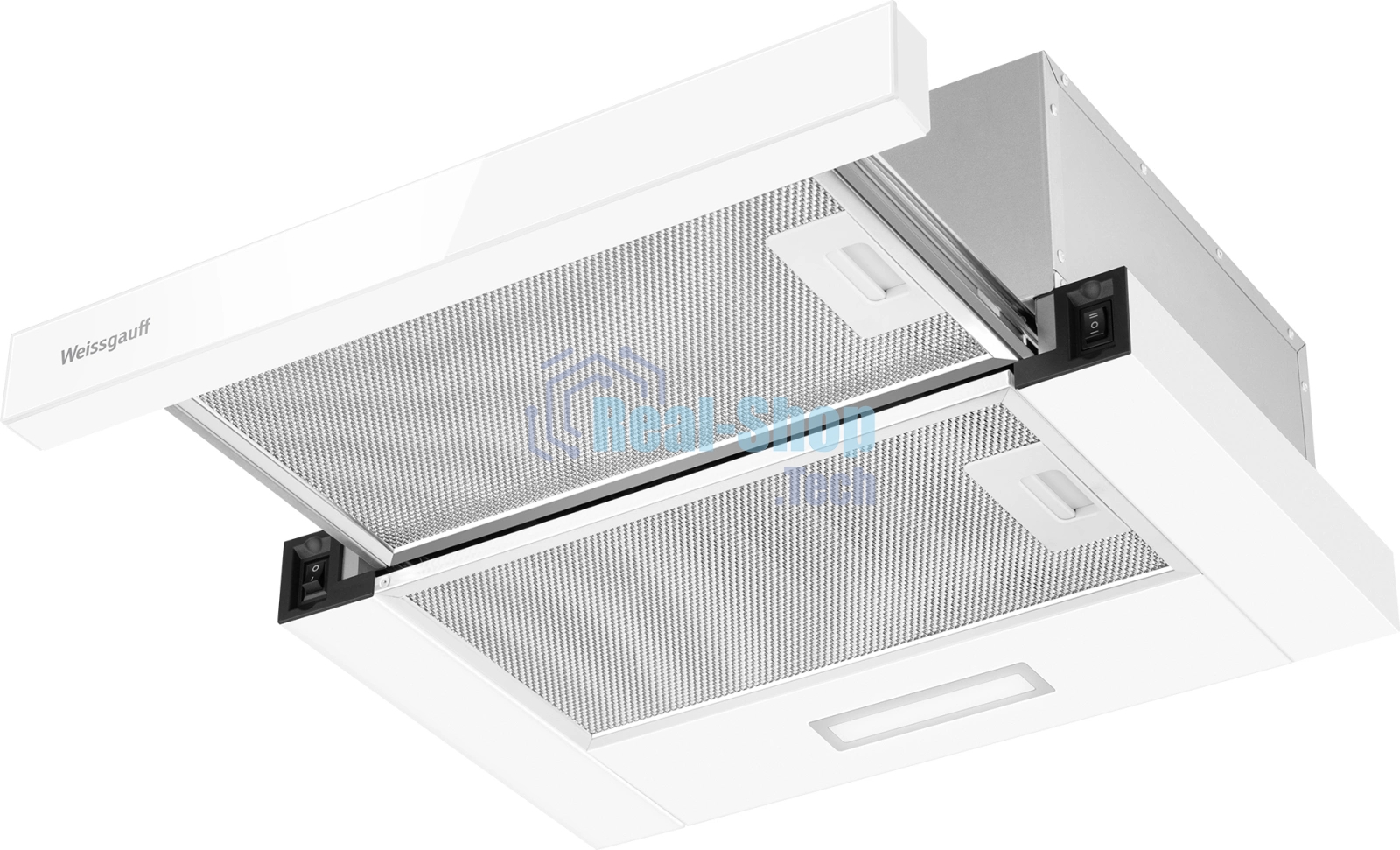 Вытяжка встраиваемая Weissgauff TEL 450 White Glass белый, 45 см, 450 м/ч, 65 дБ