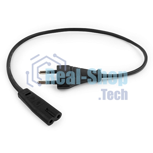 Кабель питания для ноутбуков, аудио/видео техники Gembird PC-184/2-0.5М, 0.5м, 2-pin, черный, пакет