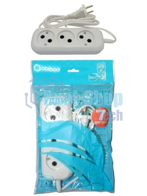 Удлинитель ОБИХОД РС-3 без з/м 3x7 м (ШВВП) (50) 150-507