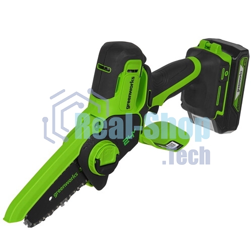 Цепная мини пила GreenWorks G24MCS10K2 аккумуляторная, 24v, 10 см, c АКБ 2АЧ и ЗУ (2008207UA)