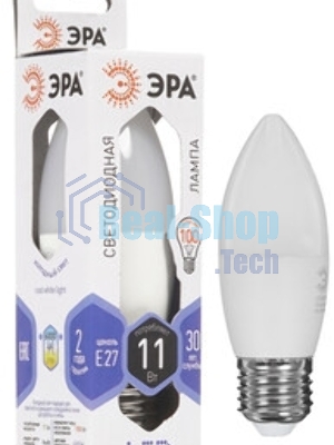 Лампа светодиодная ЭРА STD LED B35-11W-860-E27 11 Вт свеча холодный дневной свет