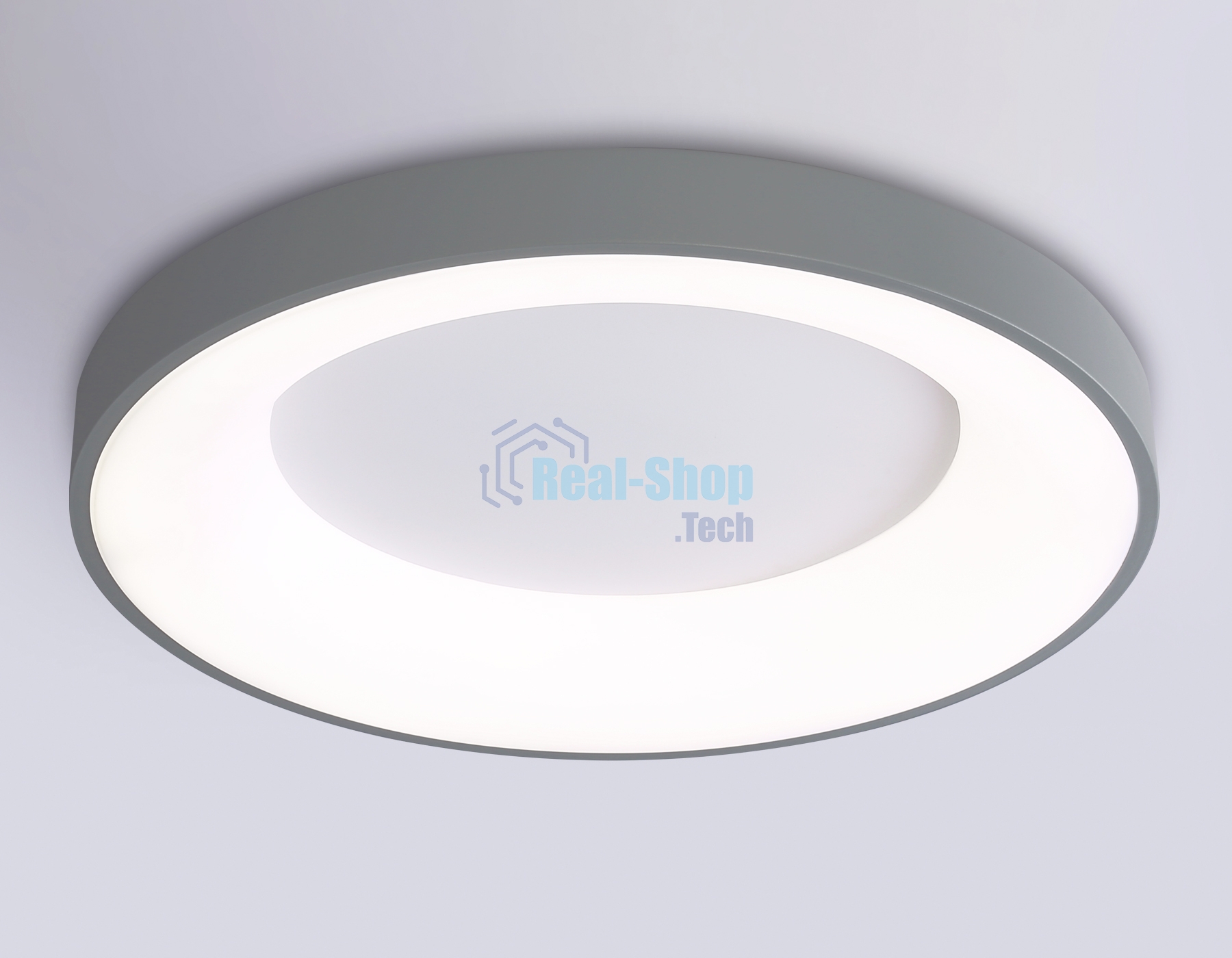 Потолочный светодиодный светильник Ambrella light FZ1402 GR серый IP20 48W 3000K-6500K D500*50 (ПДУ ИК)