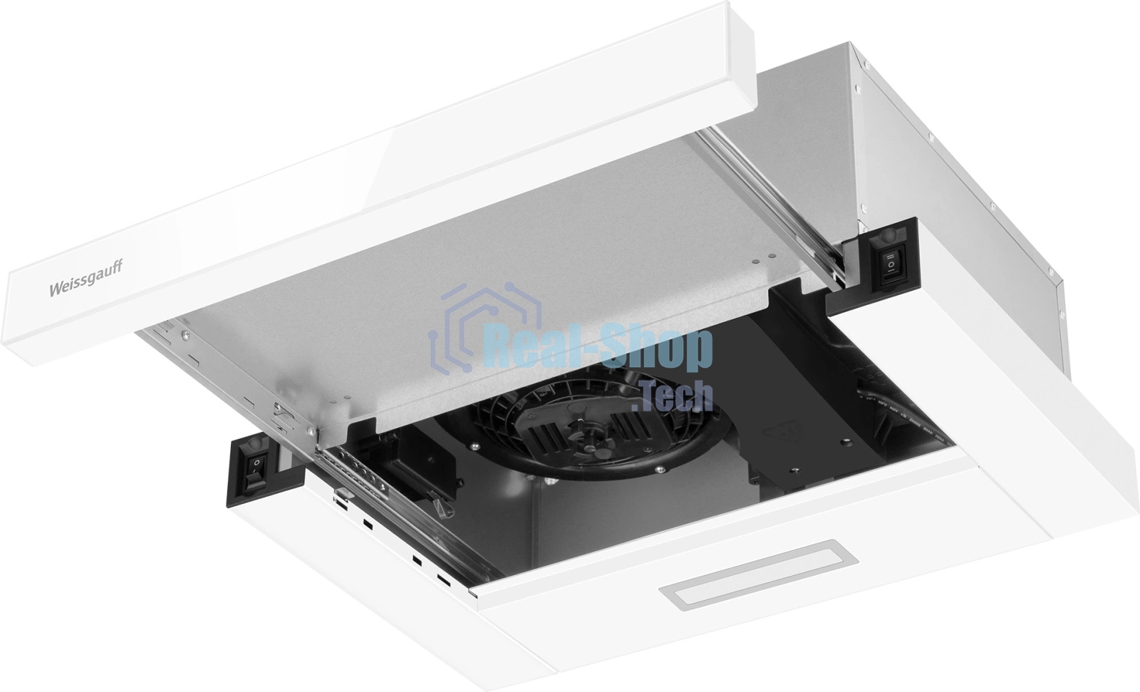 Вытяжка встраиваемая Weissgauff TEL 450 White Glass белый, 45 см, 450 м/ч, 65 дБ