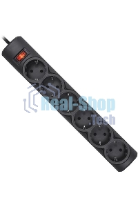 Сетевой фильтр Defender DFS 151 1.8 m, 6 розеток, черный