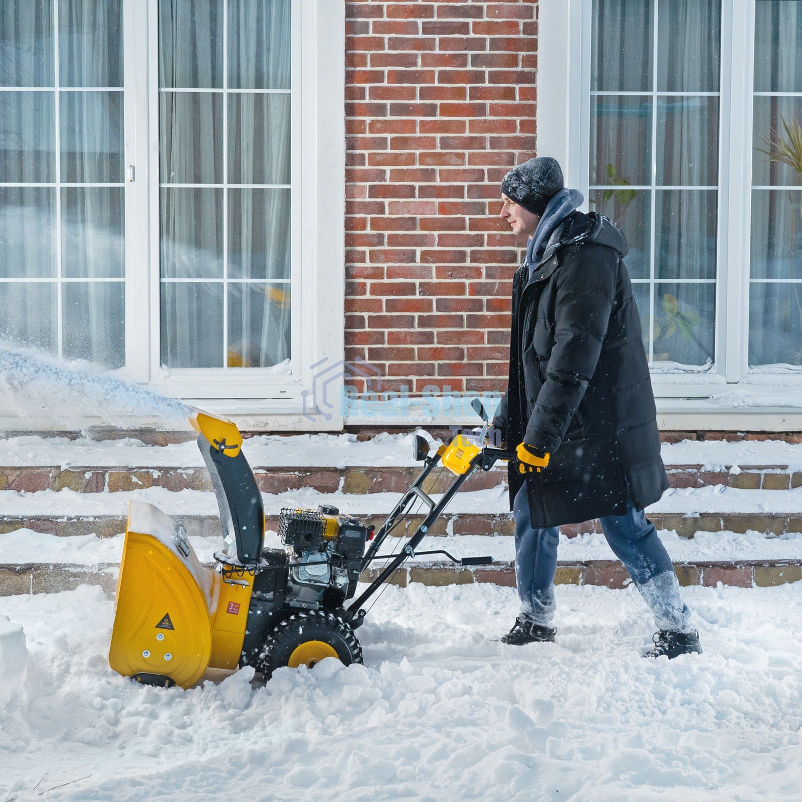 Бензиновая снегоуборочная машина Denzel SBM 610, 212cc, ручной старт, фара