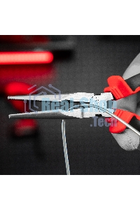 Длинногубцы прямые Matrix, 200 мм, хром-ванадий, двухкомпонентные рукоятки