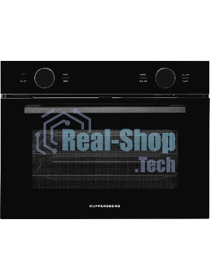 Встраиваемый духовой шкаф Kuppersberg KMW 612 Black с СВЧ, 45 см, 50л, 12 режимов, гидролизная очистка, черный