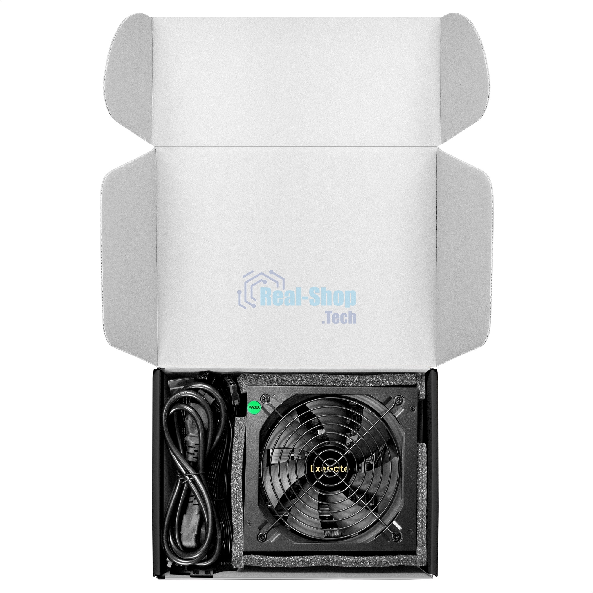 Блок питания 750W ExeGate 80 PLUS 750PPH-LT-S (ATX, APFC, SC, КПД 82% (80 PLUS), 12cm fan, 24pin, 2x(4+4)pin, 4xPCI-E, 8xSATA, 4xIDE, кабель 220V 1,8м с защитой от выдергивания, black, Color Box)