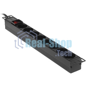 Блок розеток горизонтальный ExeGate ServerPro PDU-19H805 Al-8S-EU3-SW, 19