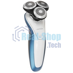 Электробритва Centek CT-2152 (сер/бел/син) 5 ВТ, 3 плав. головки, аккумулятор+работа от сети