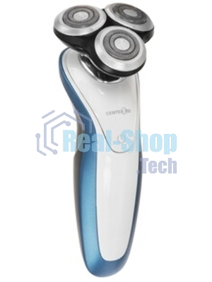 Электробритва Centek CT-2152 (сер/бел/син) 5 ВТ, 3 плав. головки, аккумулятор+работа от сети