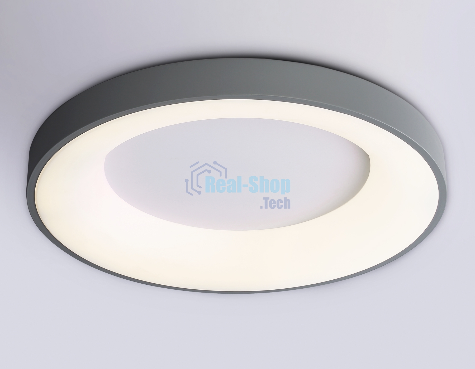 Потолочный светодиодный светильник Ambrella light FZ1402 GR серый IP20 48W 3000K-6500K D500*50 (ПДУ ИК)