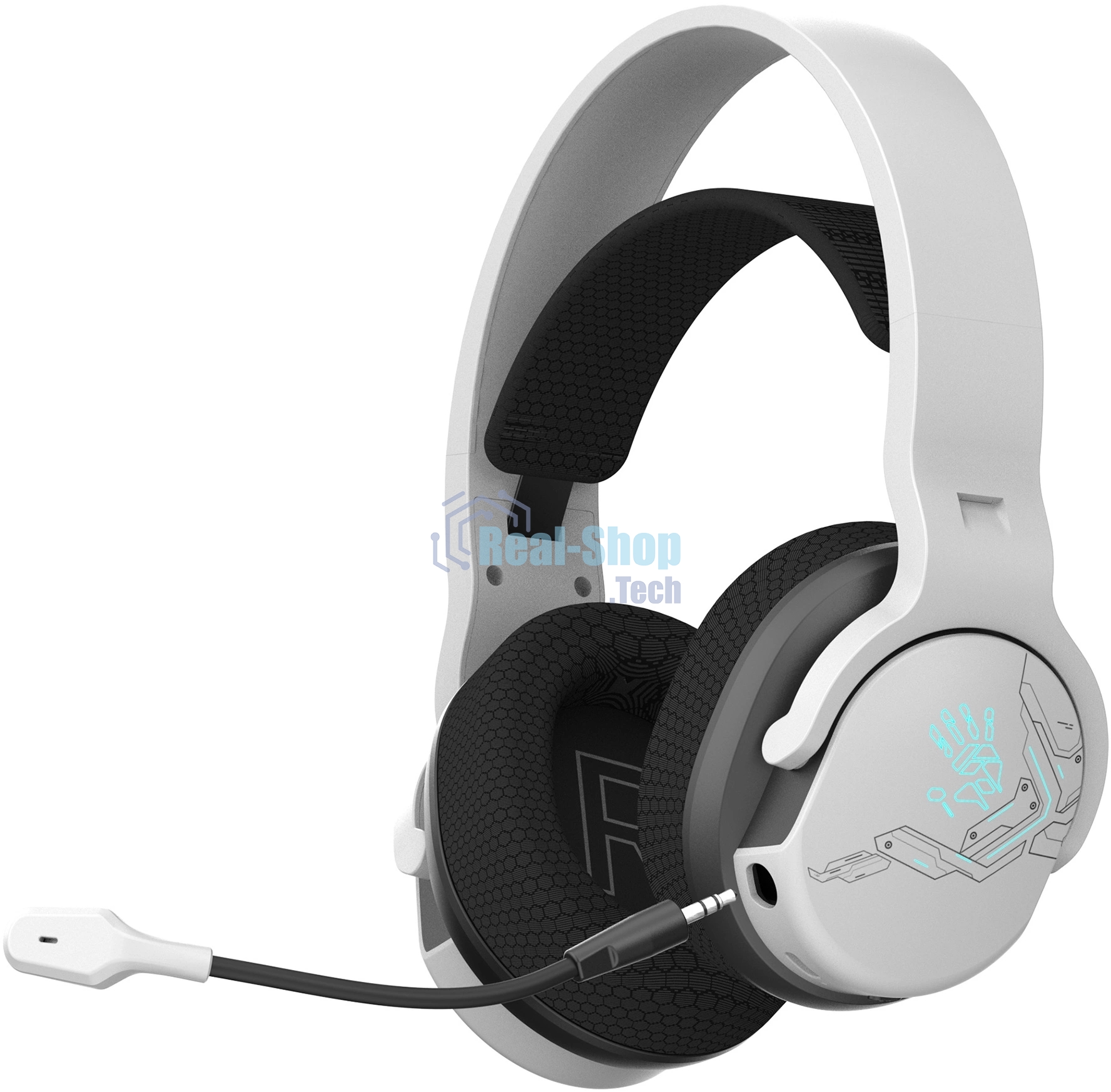 Гарнитура Bloody GR370 белый, беспроводная + проводная, Bluetooth, до 45 ч, подсветка