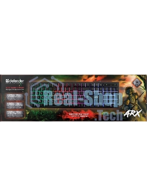 Клавиатура проводная Defender Arx GK-196L RU, USB, черный