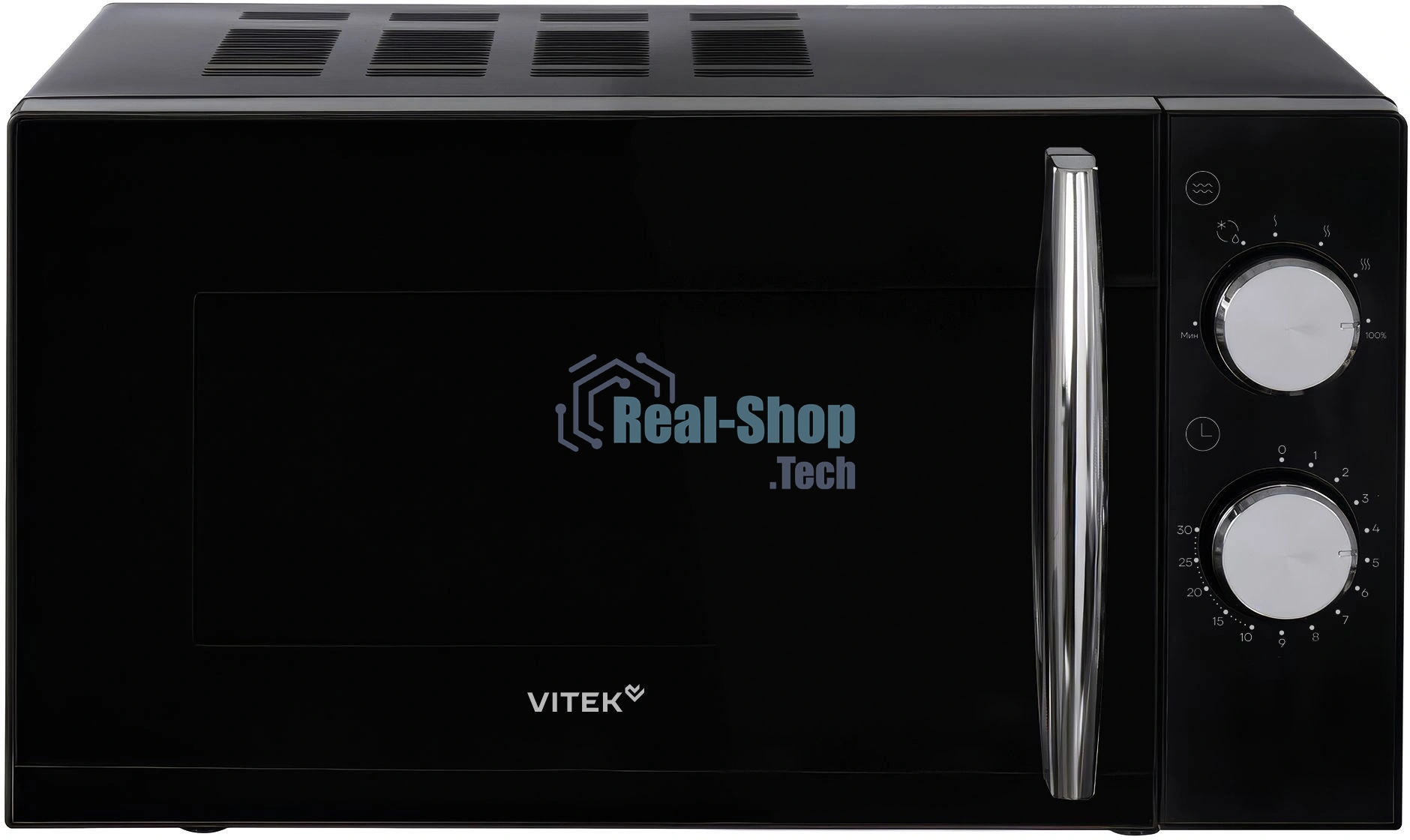 Микроволновая печь Vitek VT-MW1220 черный, 20 л, 700 Вт, переключатели - поворотный механизм