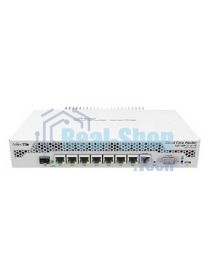 Маршрутизатор Mikrotik CCR1009-7G-1C-PC with Tilera Tile-Gx9 CPU (9-cores, 1Ghz per core), 1Gb RAM, 7xGbit LAN, 1x Combo port (1xGbit LAN or SFP), RouterOS L6, passive cooling desktop enclosure, rackmount ears, PSU