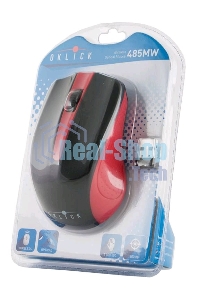 Мышь беспроводная Oklick 485MW черный/красный, 1200 dpi, радиоканал, USB, кнопки - 3