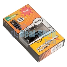 Автомобильная зарядка (от прикуривателя) 2USB 2.4A для Apple 8-pin More choice AC22i черный
